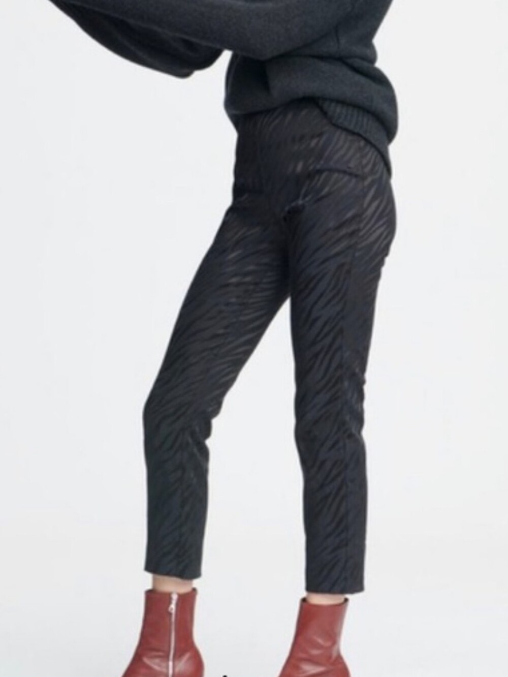 Rag & Bone Nina High Rise Skinny Jeana In Black Zebra Print